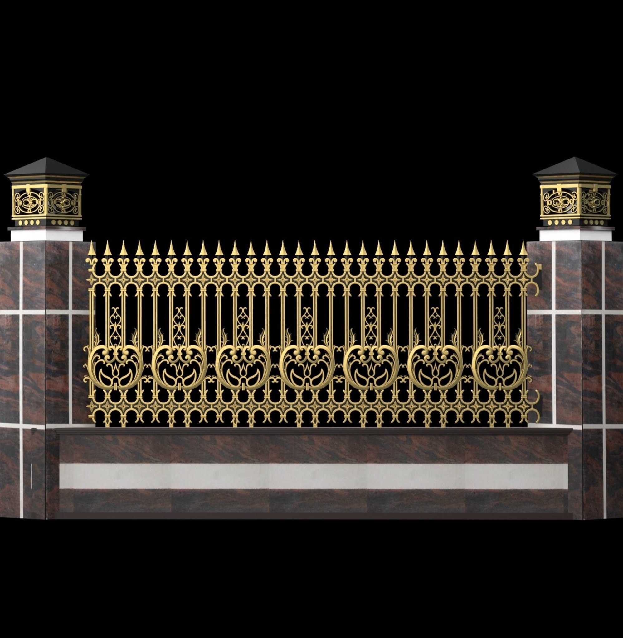 Hàng rào nhôm đúc cung điện Pháp mẫu HR - 071