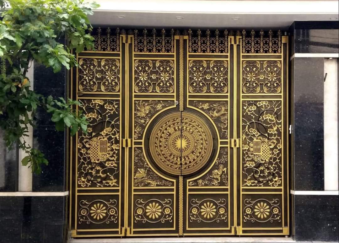 Cổng nhôm đúc trống đồng mẫu C-207