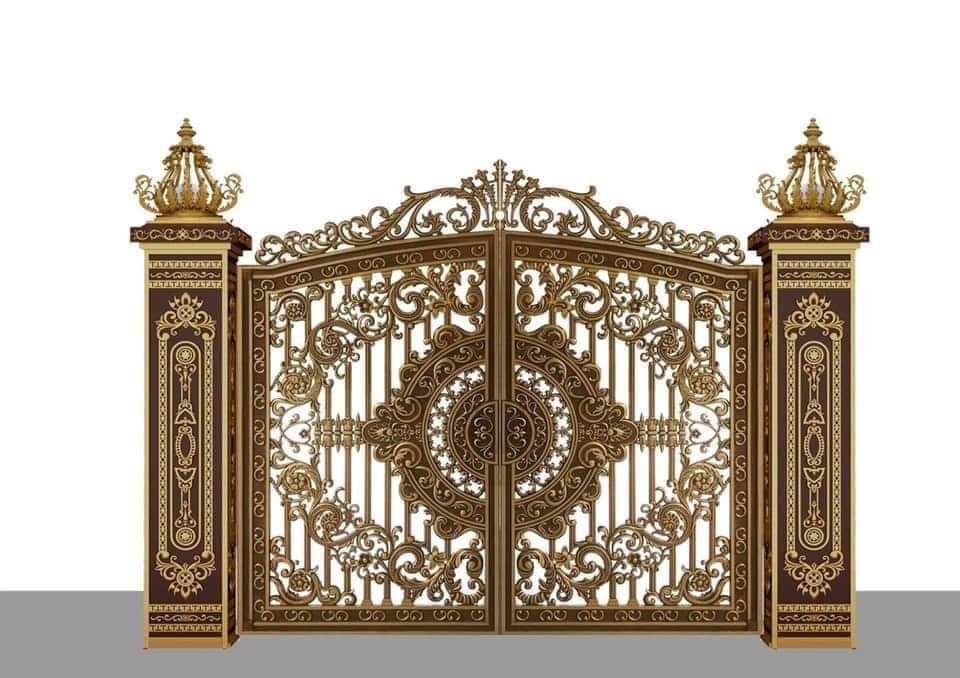Cổng nhôm đúc hoa văn mẫu C-225