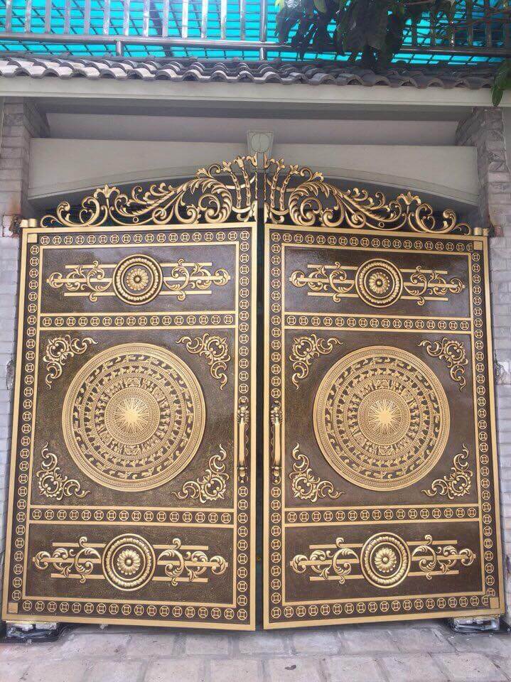 Cổng nhôm đúc trống đồng mẫu C-123